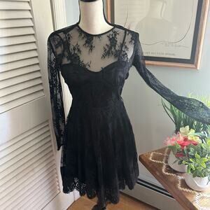 PEARL GEORGINA CHAPMAN MARCHESA Womens Dress Sheer Lace Whimsigoth Grunge 4